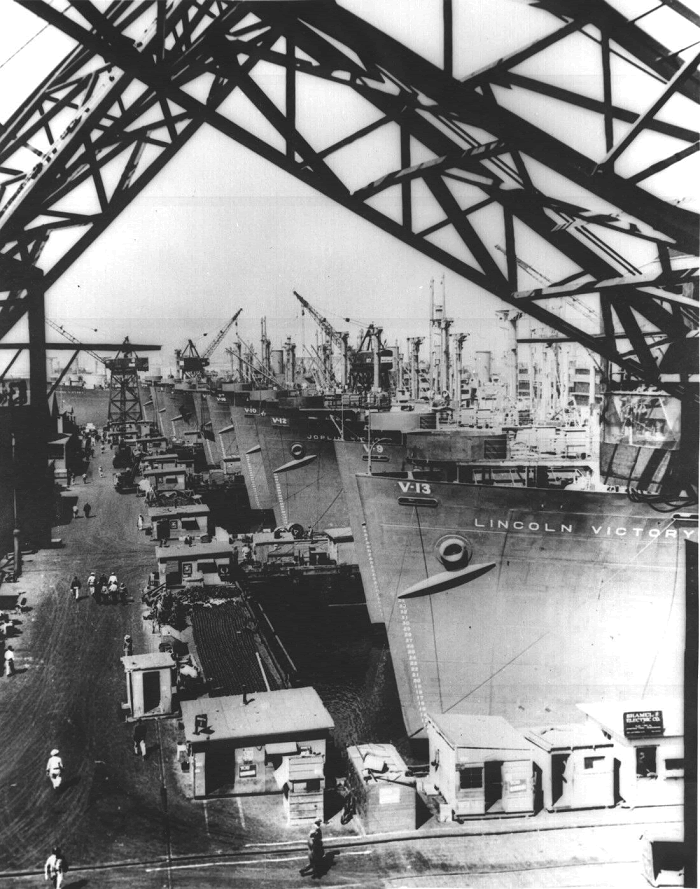Loading Victory Cargo Ships in WWII