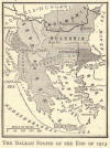 Map of the Balkan states at the end of 1913.  Europe.