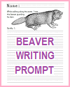 Beaver Guarding a Dam Writing Prompt for Lower Elementary