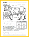 Bull Worksheet for Lower Elementary