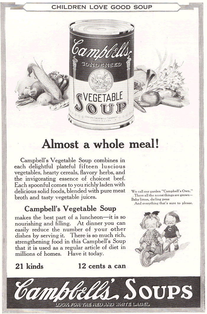 Antique Campbell's Soup Ad of 1922