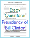 Presidency of Bill Clinton Essay Questions