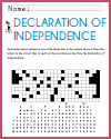Declaration of Independence Fallen Tiles Puzzle Sheet