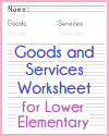 Goods and Services Blank Chart Worksheet