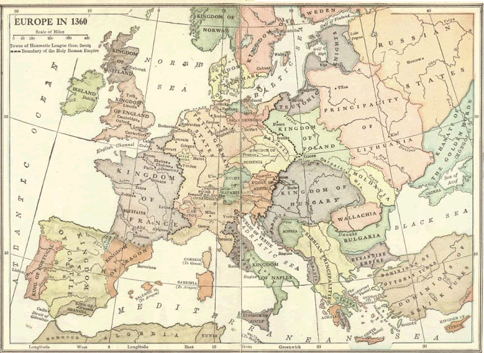 Hanseatic League Map, 1360