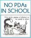 No PDAs in School Classroom Sign