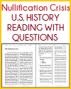 Nullification Crisis Reading with Questions