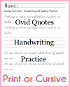 Ovid Quotes Handwriting Practice