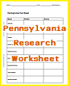 Pennsylvania Facts: Blank Worksheet for Grades 4-8