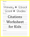 Primary Grades Citations Worksheet