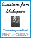 Shakespeare Quotes Copywork Workbook