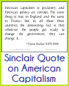 Sinclair Quote on American Capitalism