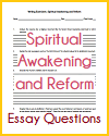 Spiritual Awakening and Reform Essay Questions
