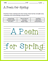 Spring Rhyming Poem Worksheet
