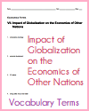 Impact of Globalization - Terms Worksheet