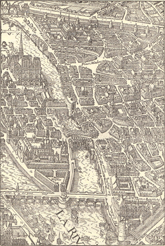 Map of Renaissance Paris