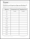 Comparative and Superlative Adjectives Worksheet #1