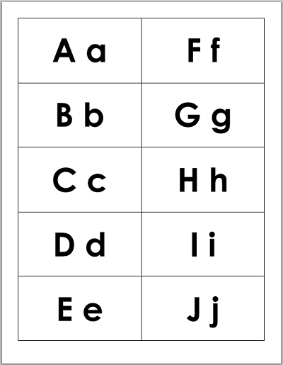A-B-C and 1-2-3 Printable Flashcards - Free to print (PDF file).