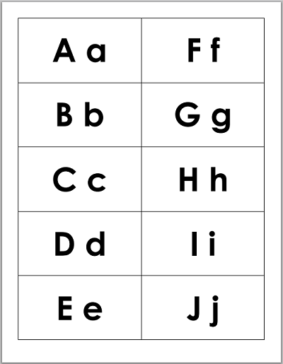 Flash Cards Free Abcs Printable Black And White