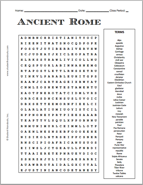 Ancient Roman Worksheet