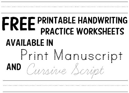 Handwriting Practice Worksheets - Free Printables in Print and Cursive |  Student Handouts