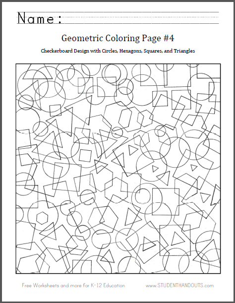 Download Checkerboard Shapes Coloring Page | Student Handouts