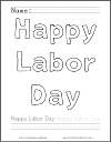 Happy Labor Day Coloring Page