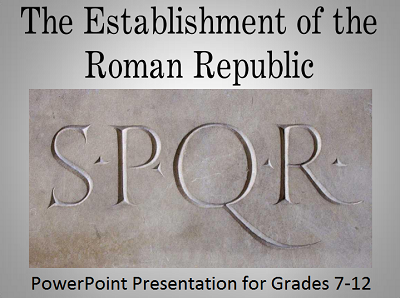 Roman Republic PowerPoint - Covers ancient Rome through the republic to its fall. Designed for high school World History and European History students.