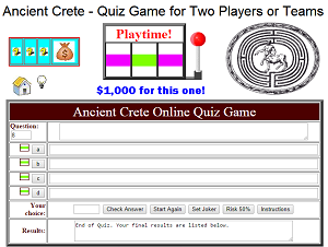 Ancient Crete Online Quiz Game - Free to Play