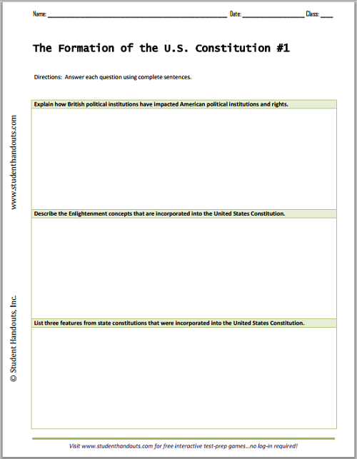 essay questions about the constitution