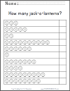 How many jack-o'-lanterns? Counting Worksheet