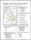 England in 1066 (Norman Conquest)  Map Worksheet