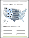 Western United States Map Quiz Worksheet