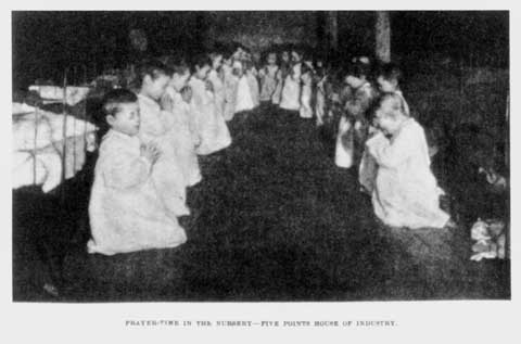 Children Praying at Five Points (NYC) House of Industry