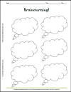 Brainstorming Thought Bubbles Worksheet