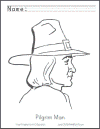 Pilgrim Man Coloring Sheet