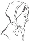 Pilgrim woman in profile