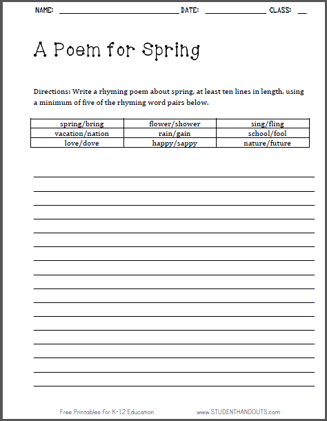 spring-rhyming-poem-worksheet-student-handouts