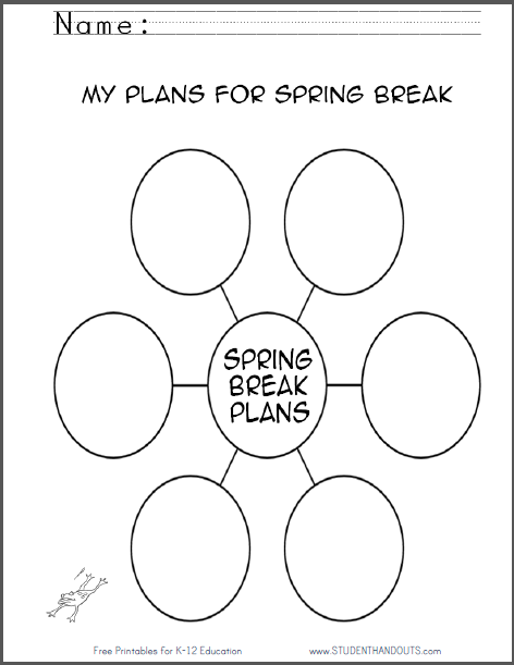 Spring Break Plans Bubble Worksheet | Student Handouts