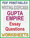 Gupta Empire of India Writing Exercises Handouts