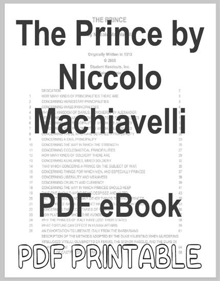 The Prince by Niccolo Machiavelli - Free printable eBook (PDF file).