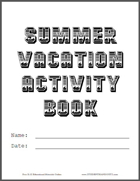 summer vacation homework format