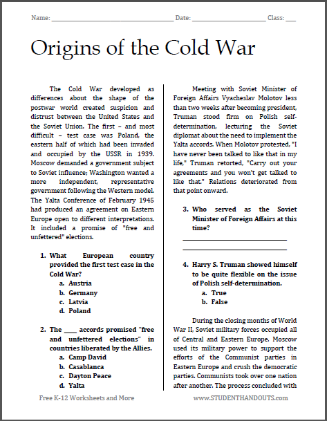 end of cold war essay grade 12 pdf