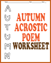 Autumn Acrostic Poem Worksheet for Grades 1-6