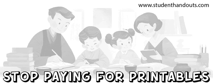 The Tanaka family working on our autumn-themed worksheets.