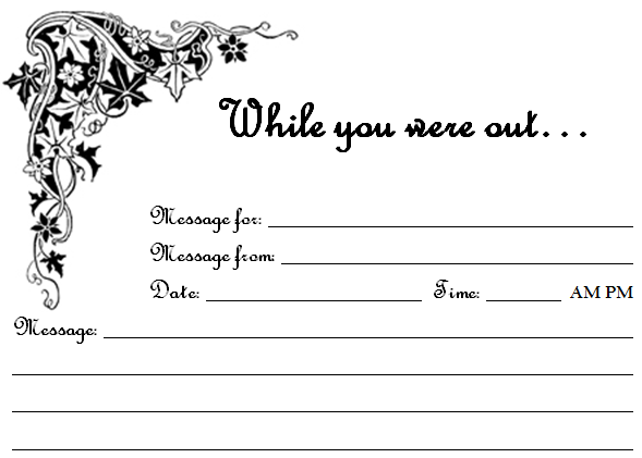 Free Printable "While You Were Out" Message Sheets