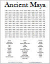 Ancient Mayans Word Search Puzzle