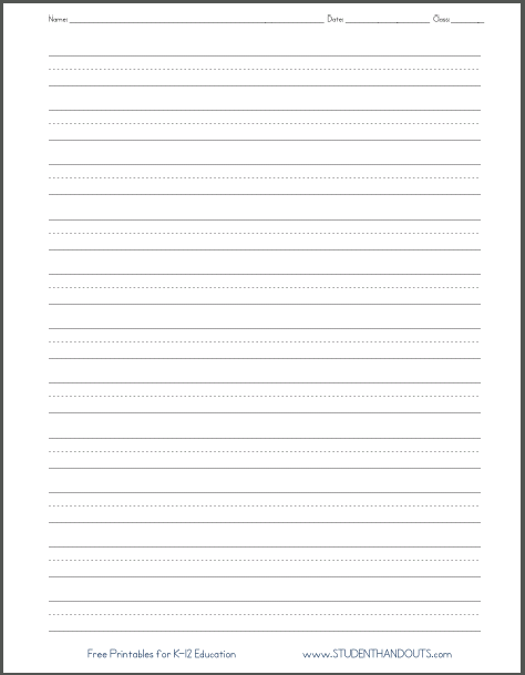 Blank Lined Paper - Handwriting Practice Worksheet ...