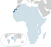 Global Position Map of Sahrawi Arab Democratic Republic