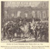 Entry of Louis Philippe into Paris, July 30, 1830.  Engraved from a contemporary painting by Vernet.  The street fighters had thrown up barricades made of paving blocks, as was customary in Paris riots.  French Revolution of 1830.